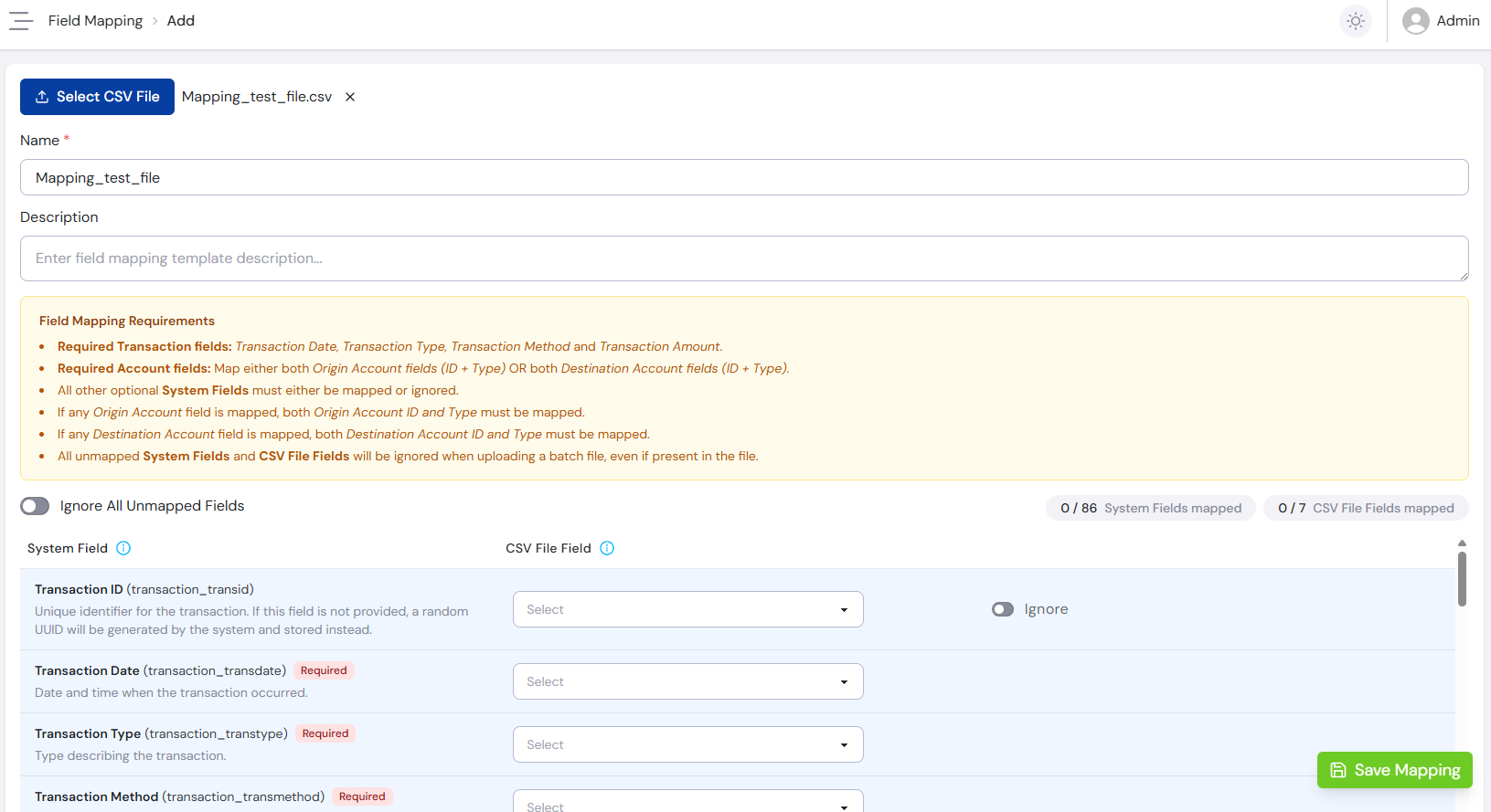 Batch Mapping Template