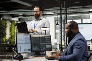 Compliance administrator monitoring fintech and crypto AML regulatory change data and efficiency metrics for Japanese institutions