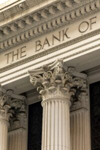 Bank headquarters architecture representing correspondent banking AML obligations for GCC financial institutions