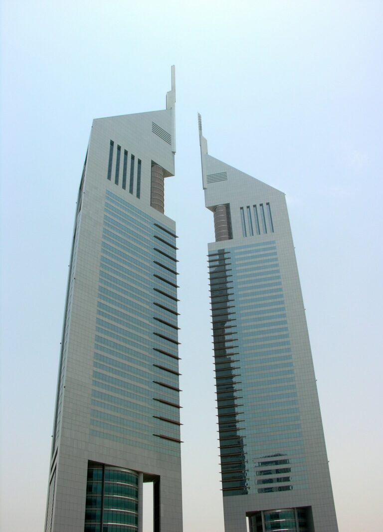 Emirates Towers in Dubai financial district representing DFSA enforcement of AML obligations in the DIFC