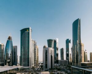 Doha West Bay skyline representing the regulatory environment for QCB AML compliance in Qatar