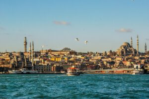 Istanbul skyline with mosques and Bosphorus waterfront representing Turkey-UAE cross-border financial flows and compliance considerations